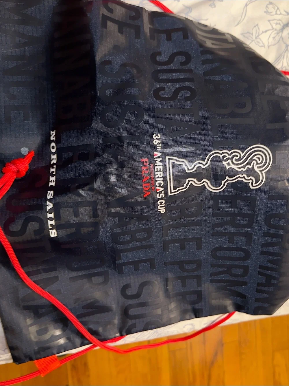PRADA North Sails 36th America's Cup Drawstring Backpack New
